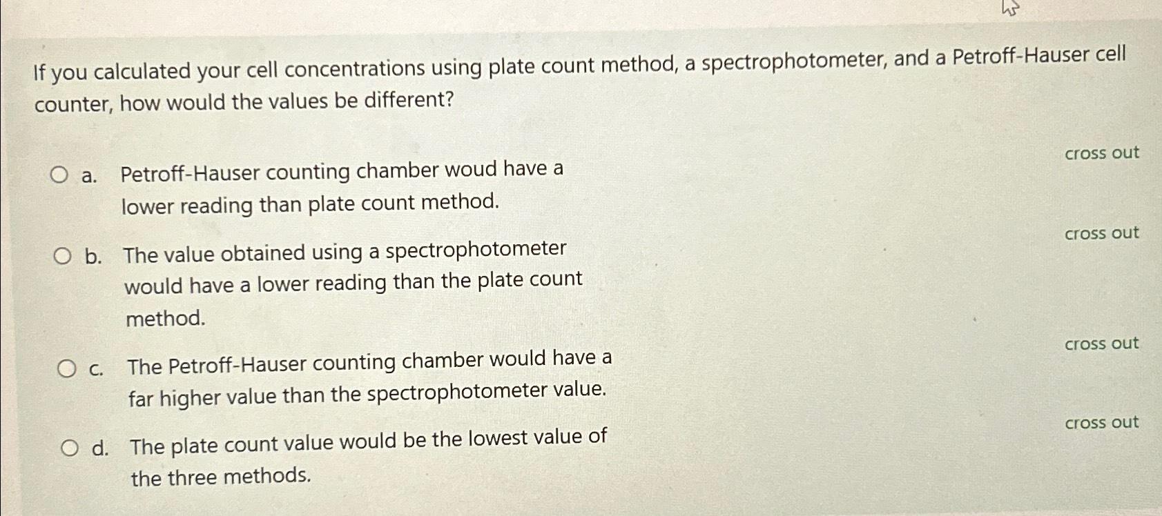 Solved If you calculated your cell concentrations using