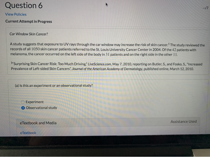 Solved Question 6 View Policies Current Attempt in Progress | Chegg.com