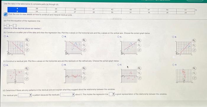 Solved the data in the table below to come parts arough 34 | Chegg.com
