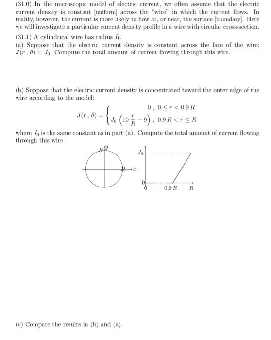 Solved (31.0) In the microscopic model of electric current, | Chegg.com