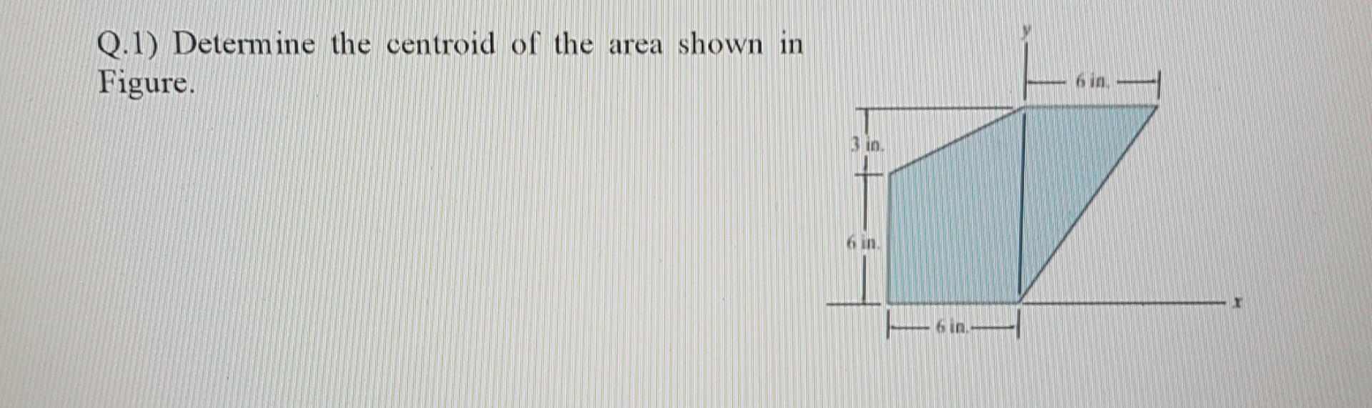 Solved Q.1) Determine the centroid of the area shown in | Chegg.com