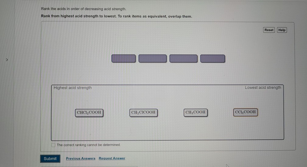 Solved Rank the acids in order of decreasing acid strength. | Chegg.com