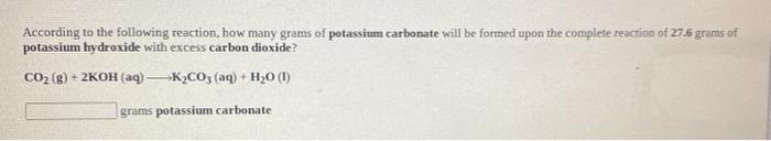 Solved According to the following reaction, how many grams | Chegg.com