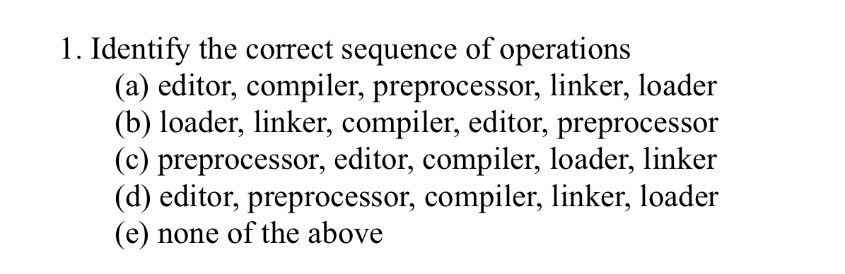 Solved Identify the correct sequence of operations(a) | Chegg.com