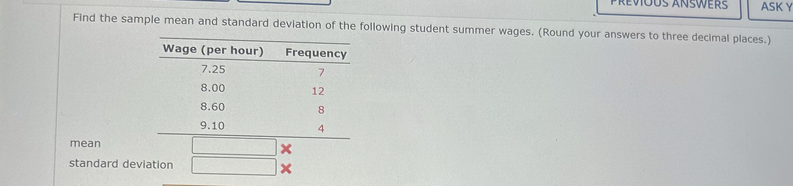 Solved How to solve Find the sample mean and standard | Chegg.com