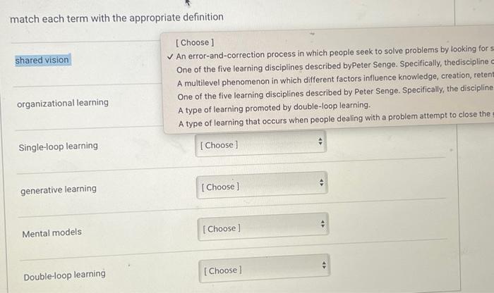 Solved Match Each Term With The Appropriate Definition | Chegg.com