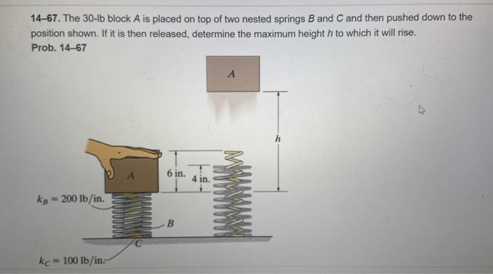 Solved 14-67. The 30−lb block A is placed on top of two | Chegg.com