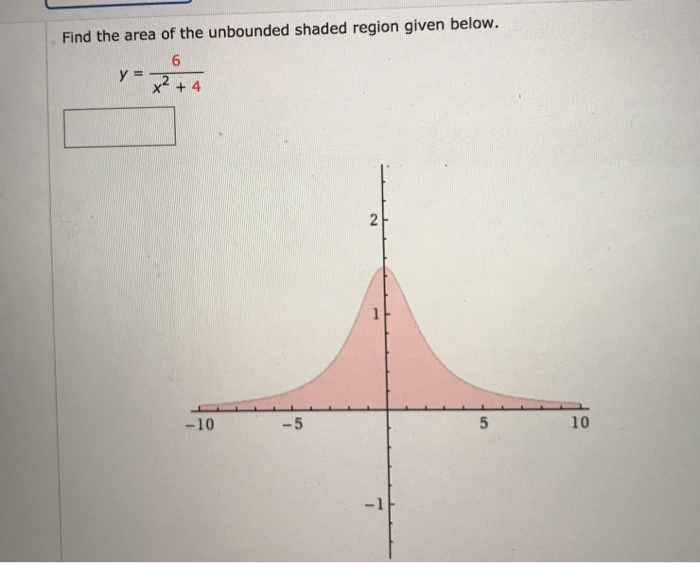 find the area of the unbounded shaded region calculator