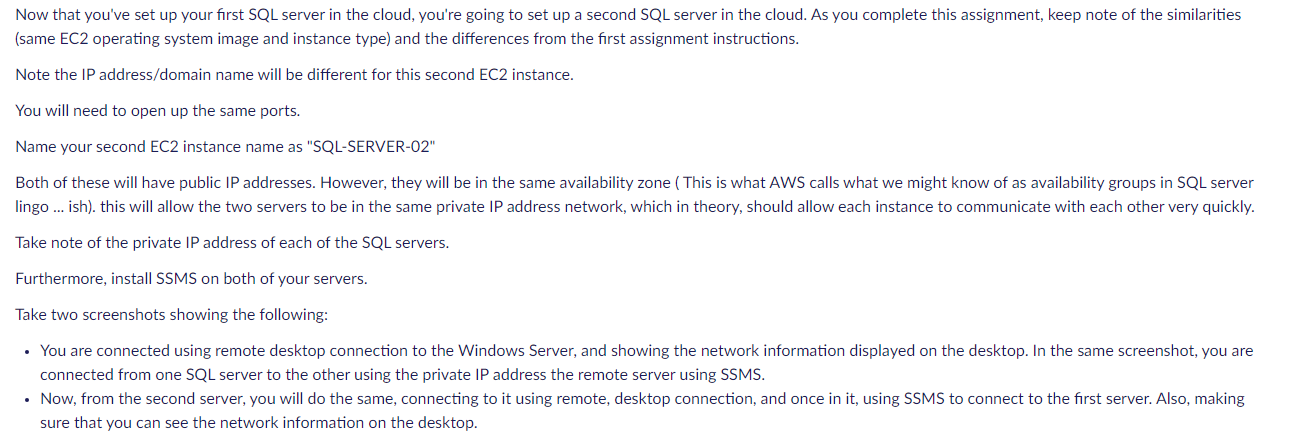 Solved Now that you've set up your first SQL server in the | Chegg.com