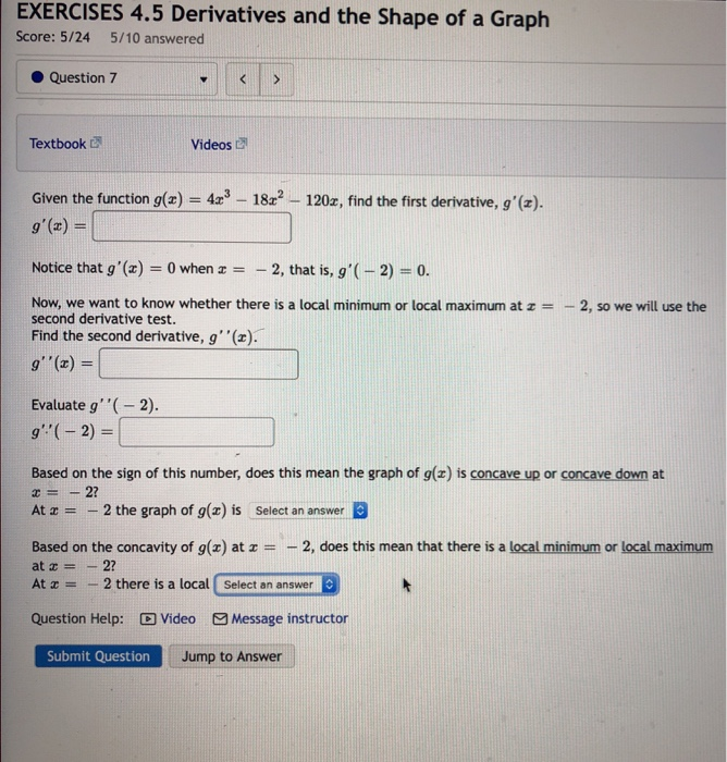 Solved EXERCISES 4.5 Derivatives and the Shape of a Graph | Chegg.com