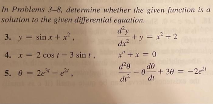 Solved In Problems 3-8, determine whether the given function | Chegg.com