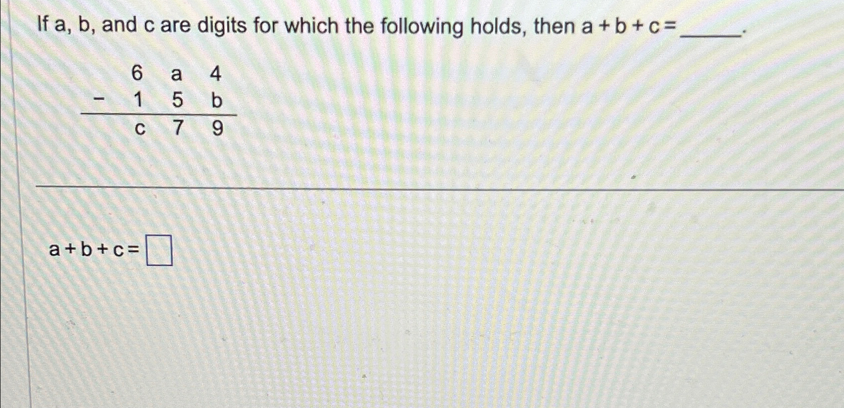 Solved If A,b, ﻿and C ﻿are Digits For Which The Following | Chegg.com