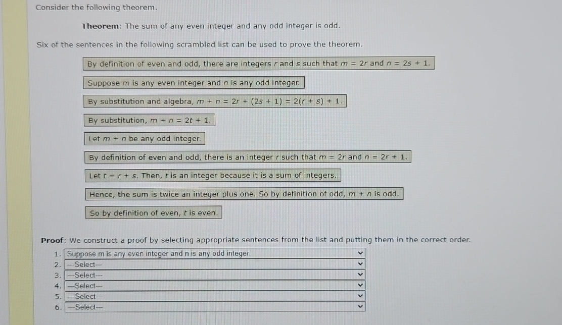 Solved Consider The Following Theorem.Theorem: The Sum Of | Chegg.com