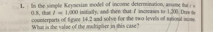 Solved 1. A Keynesian income determination model of an open