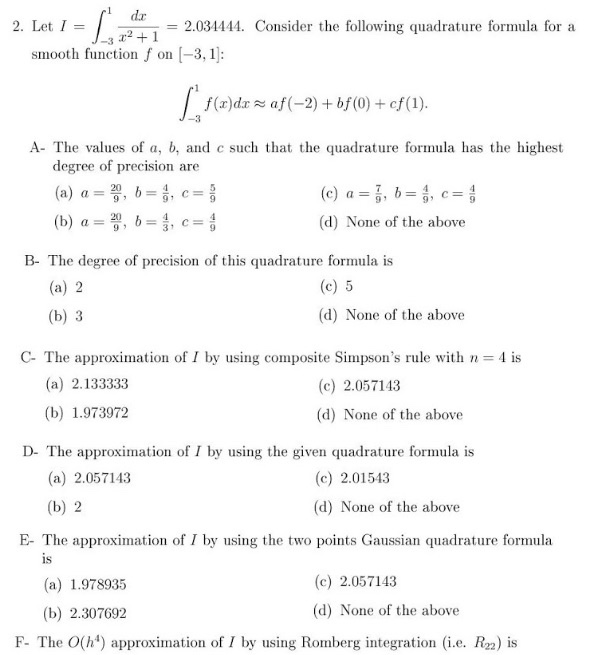 Solved dr 2. Let 1 = 22 +1 2.034114. Consider the following | Chegg.com