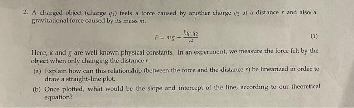 Solved 2. A charged object (charge qi) feels a force caused | Chegg.com