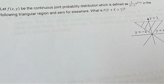 Solved 2 e2-3 Let f(x,y) be the continuous joint probability | Chegg.com