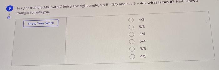 9 In Right Triangle Abc With C Being The Right Chegg Com
