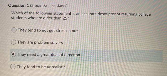 Solved Question 1 (2 points) Saved Which of the following | Chegg.com