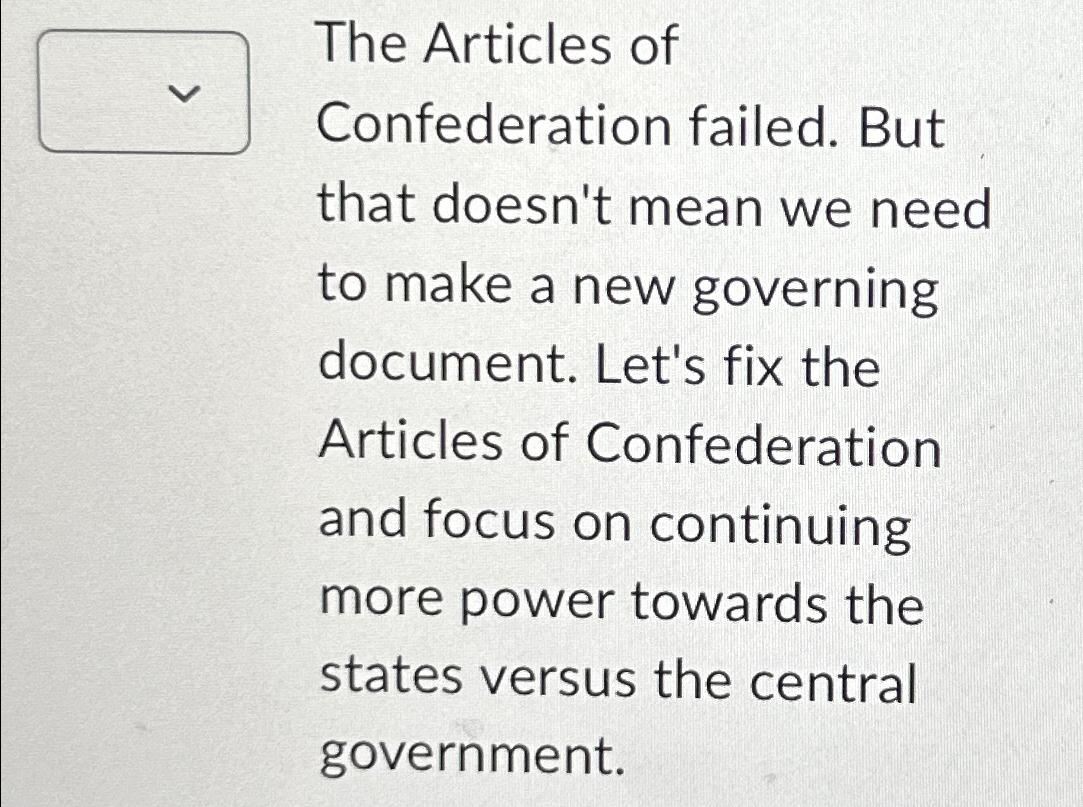 why didn't the articles of confederation work as a governing document
