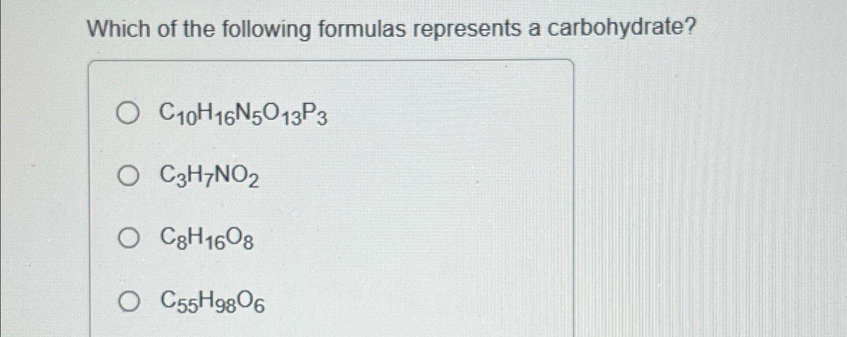 Solved Which of the following formulas represents a | Chegg.com