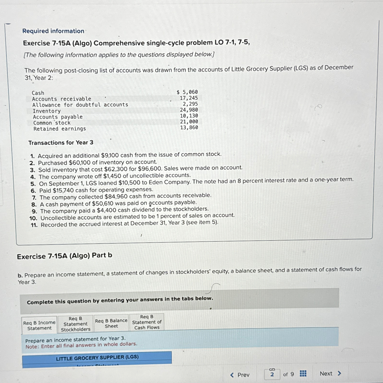 Solved Required informationExercise 7-15A (Algo) | Chegg.com