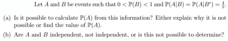 Solved Let A And B Be Events Such That 0 | Chegg.com