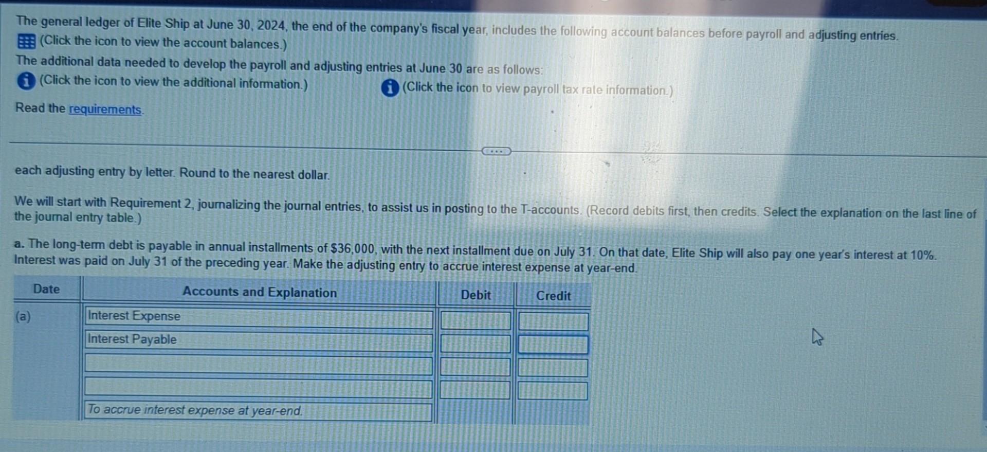 Solved The General Ledger Of Elite Ship At June 30 2024 Chegg Com   Image 