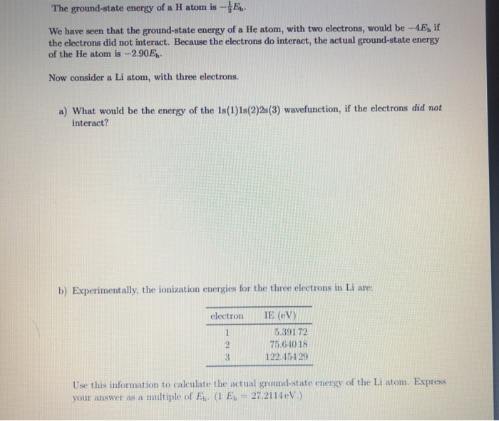 ground state energy of sodium atom