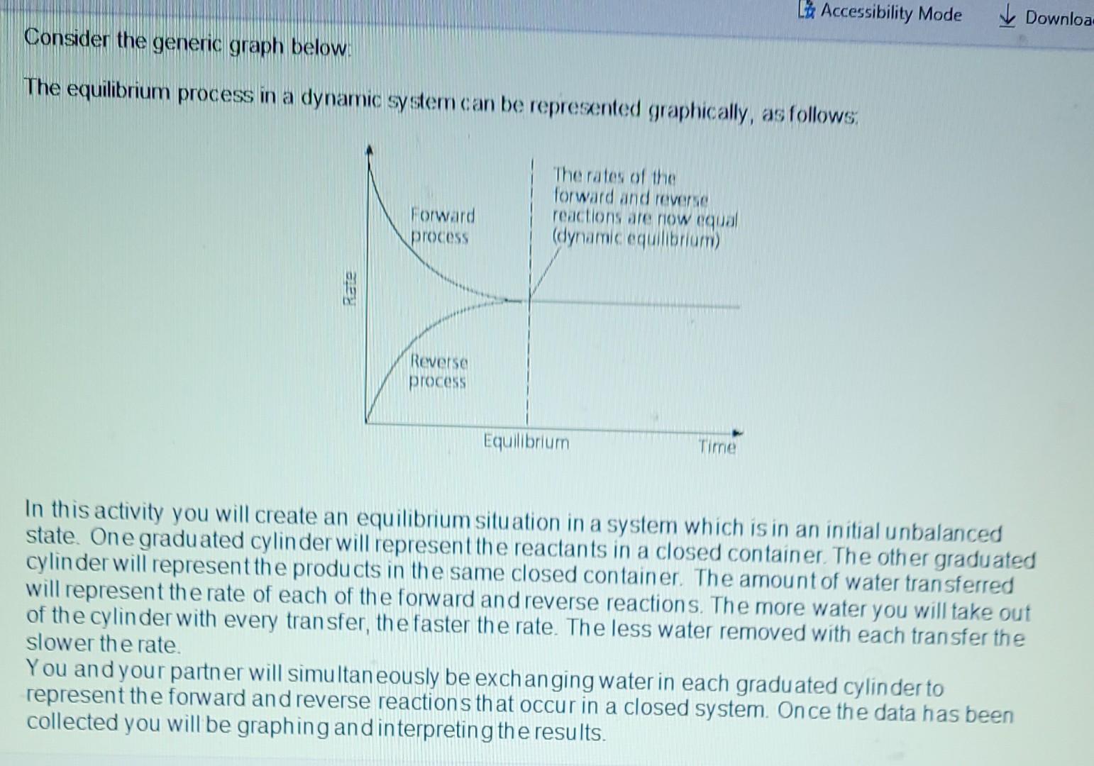 Straw Lab Introduction to Equilibrium Background