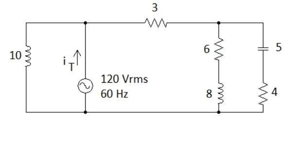 Solved For the circuit shown, calculate the total current iT | Chegg.com