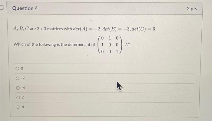 Solved A,B,C Are 3×3 Matrices With | Chegg.com