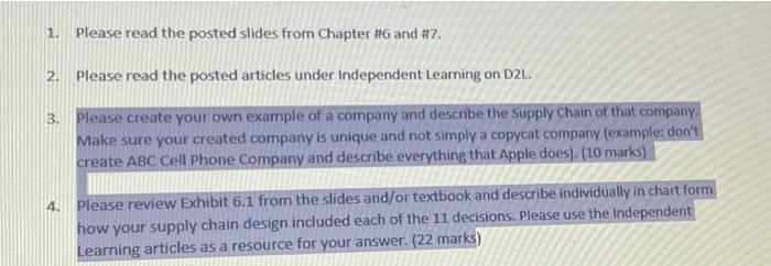 Solved 1. Please read the posted slides from Chapter #6 and | Chegg.com