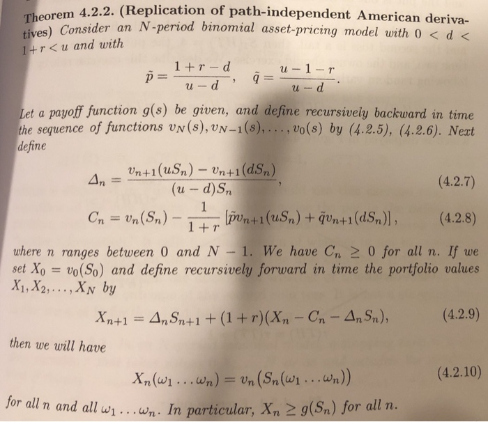 Solved Eu 10 2 Prove Theorem 4 2 2 In Shreve On Replicat Chegg Com