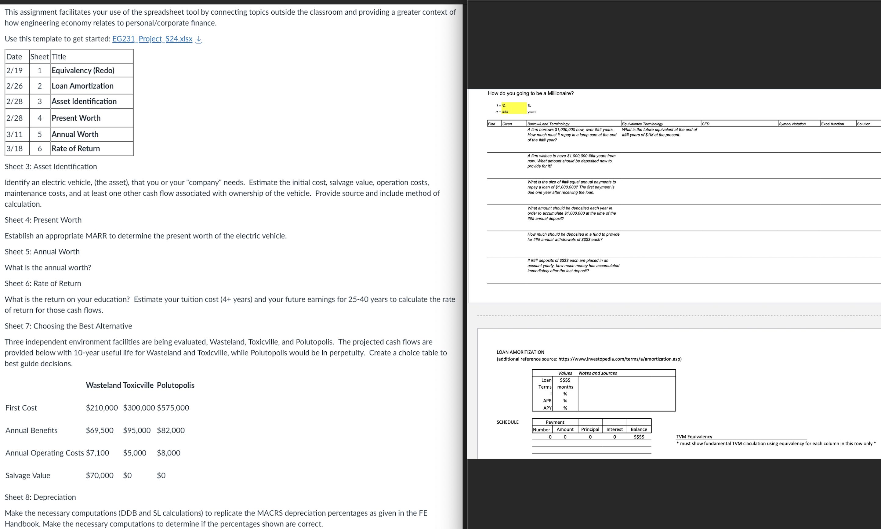 Solved help with this spreadsheet project (excell) | Chegg.com