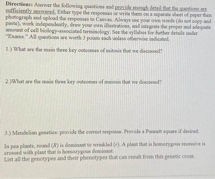 Solved Directions: Answer The Following Questions And | Chegg.com