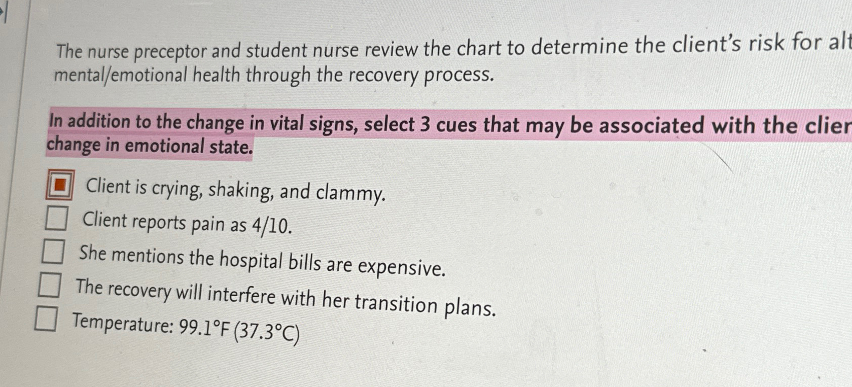 Solved The nurse preceptor and student nurse review the | Chegg.com