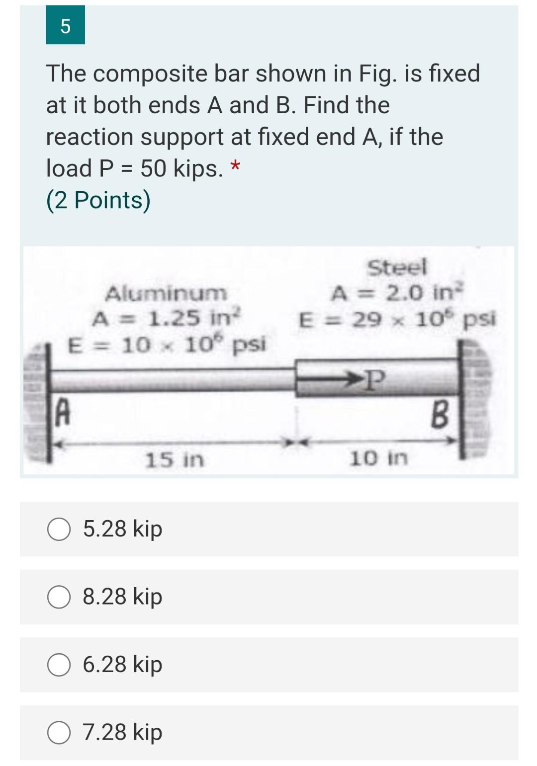 Solved 5 The composite bar shown in Fig. is fixed at it both | Chegg.com
