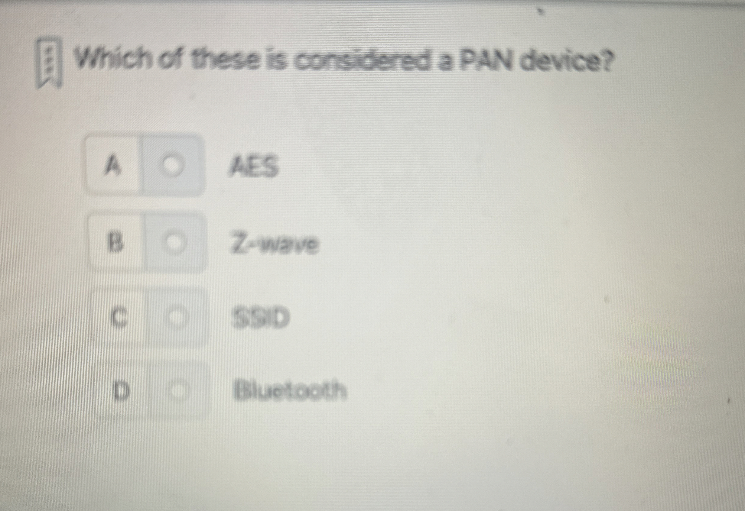 Solved Which of these is considered a PAN device?A | Chegg.com