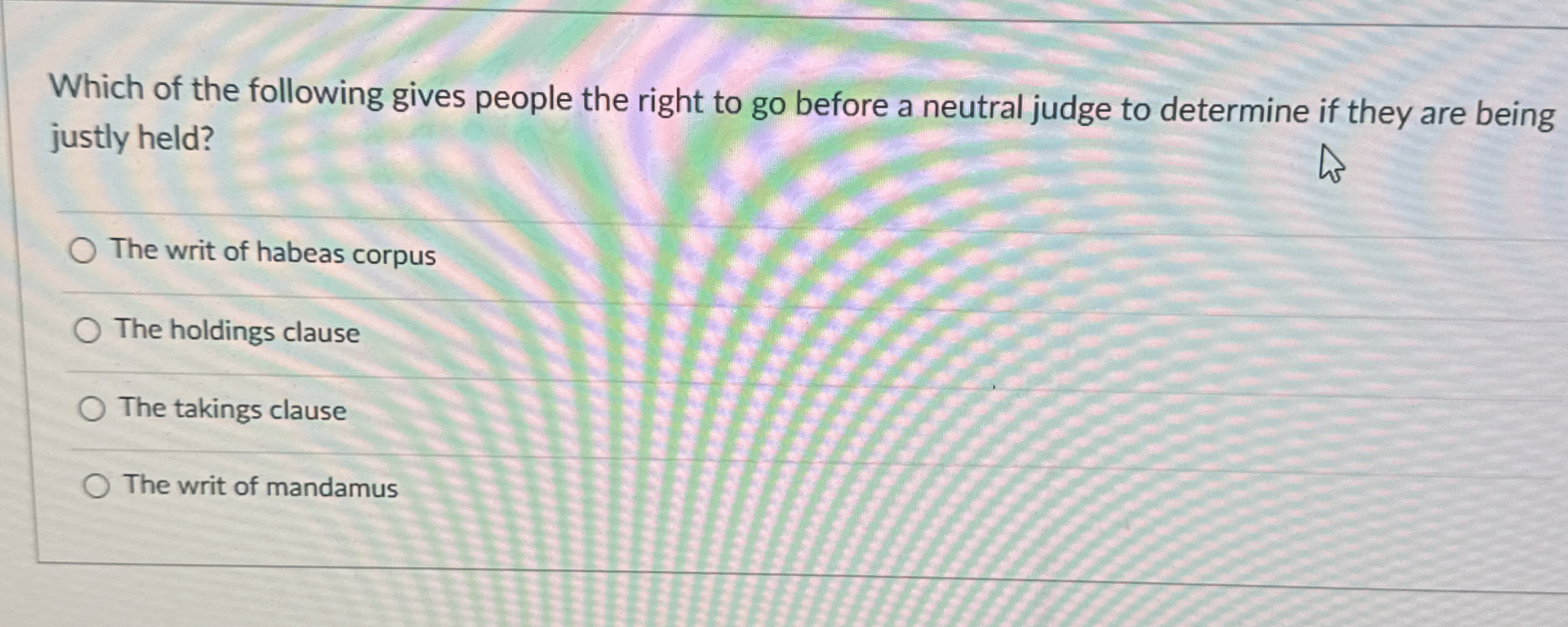 Solved Which of the following gives people the right to go | Chegg.com