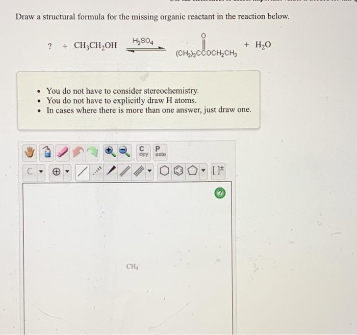 Solved Draw a structural formula for the missing organic | Chegg.com