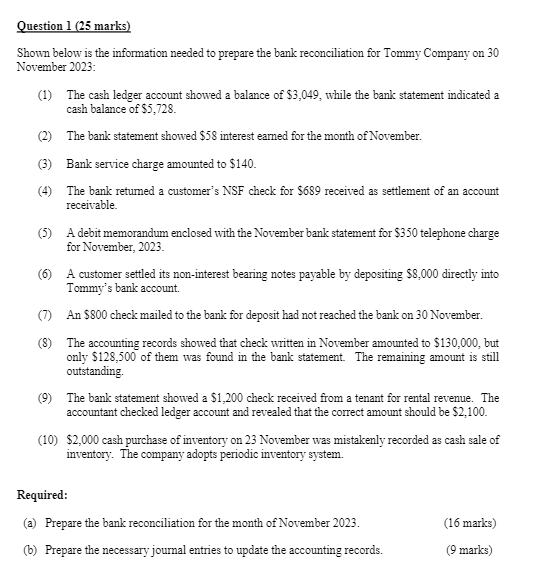 Solved Question 1 (25 ﻿marks)Shown below is the information | Chegg.com