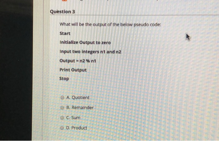 Solved Question 3 What will be the output of the below | Chegg.com