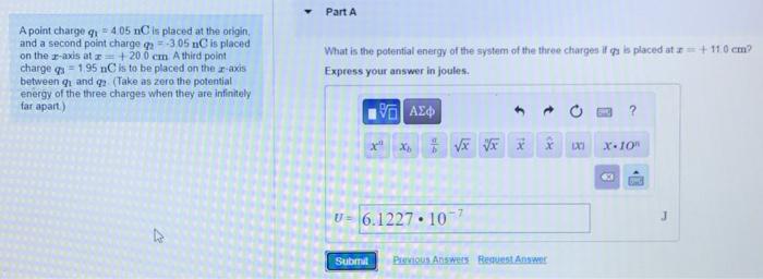 Solved A point charge q₁ = 4.05 nC is placed at the origin, | Chegg.com