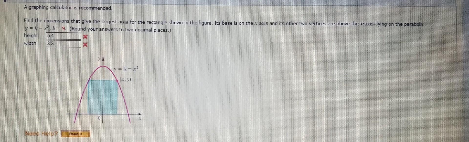 Solved Find the dimensions that give the largest area for