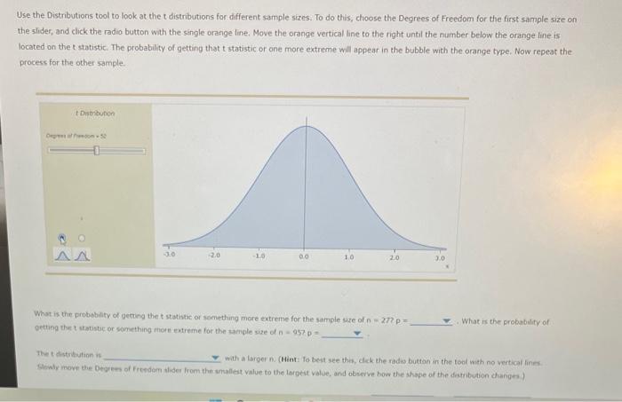 Solved 5. The t statistic, the tdistribution, and sample | Chegg.com