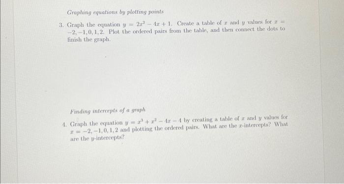 Solved Graphing equations by plotting points 3. Graph the | Chegg.com