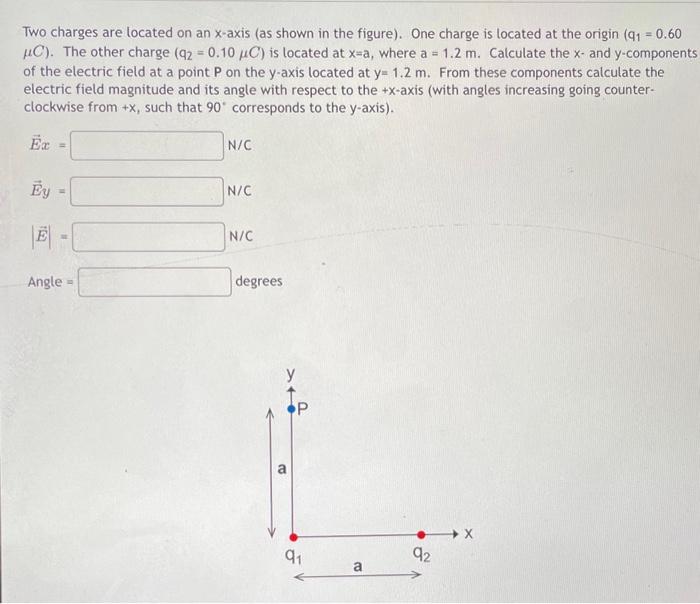 Solved Two charges are located on an x-axis (as shown in the | Chegg.com