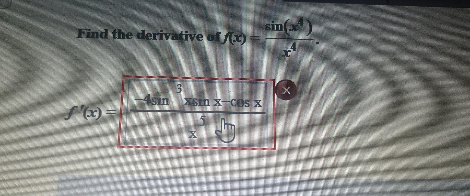 derivative of sin 5x 4