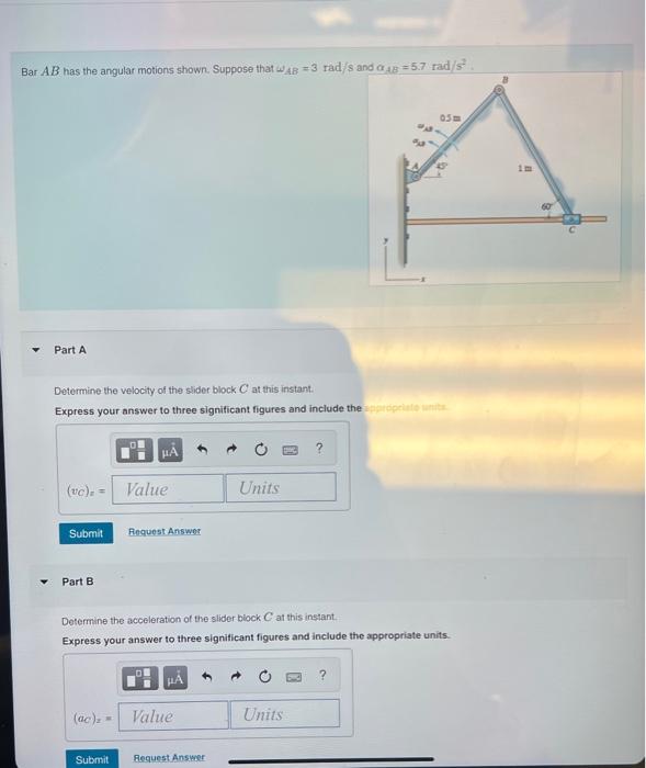 Solved Bar AB Has The Angular Motions Shown. Suppose That | Chegg.com